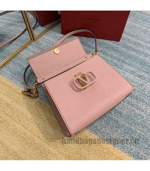 Valentino Garavani Vsling Pink Palm Veins Calfskin Leather 25cm Tote Bag-2