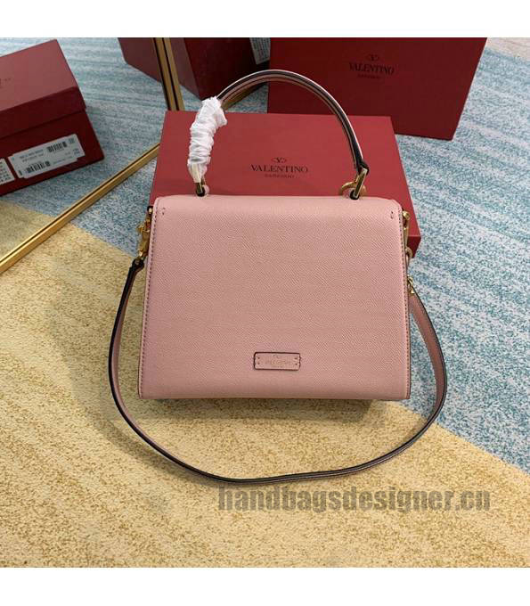 Valentino Garavani Vsling Pink Palm Veins Calfskin Leather 25cm Tote Bag-4