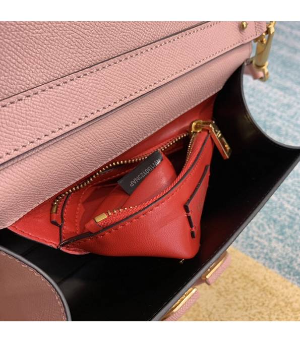 Valentino Garavani Vsling Pink Palm Veins Calfskin Leather 25cm Tote Bag-8