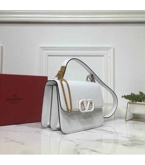 Valentino Garavani Vsling White Original Plain Veins Leather 22cm Box Bag-1