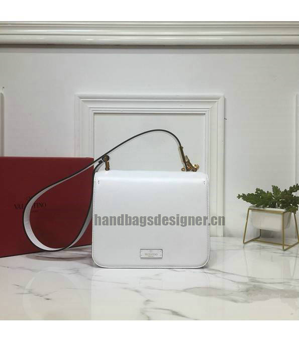 Valentino Garavani Vsling White Original Plain Veins Leather 22cm Box Bag-2