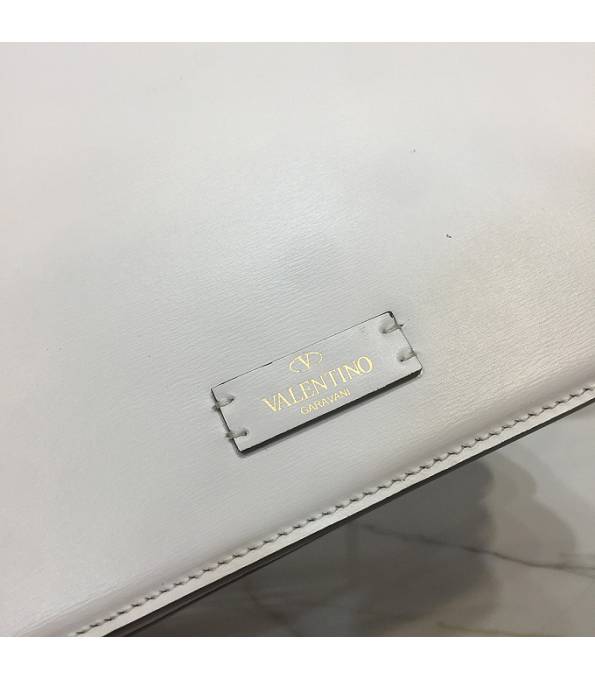Valentino Garavani Vsling White Original Plain Veins Leather 22cm Box Bag-8