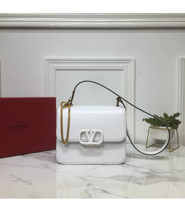Valentino Garavani Vsling White Original Plain Veins Leather 22cm Box Bag