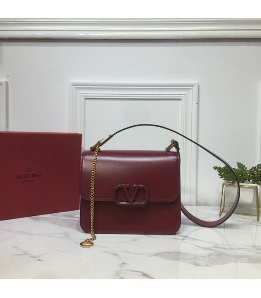 Valentino Garavani VSLING Wine Red Original Leather 22cm Box Bag