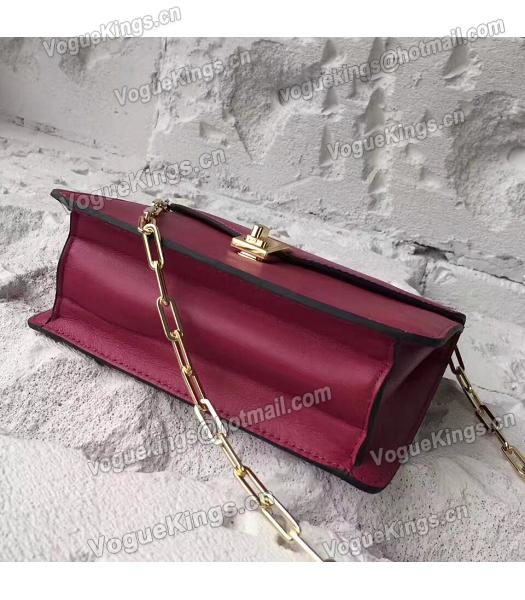 Valentino Jujube Red Original Leather Chains Messenger Bag-2