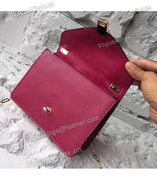 Valentino Jujube Red Original Leather Chains Messenger Bag-3