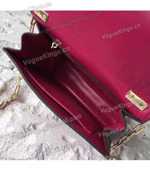 Valentino Jujube Red Original Leather Chains Messenger Bag-4