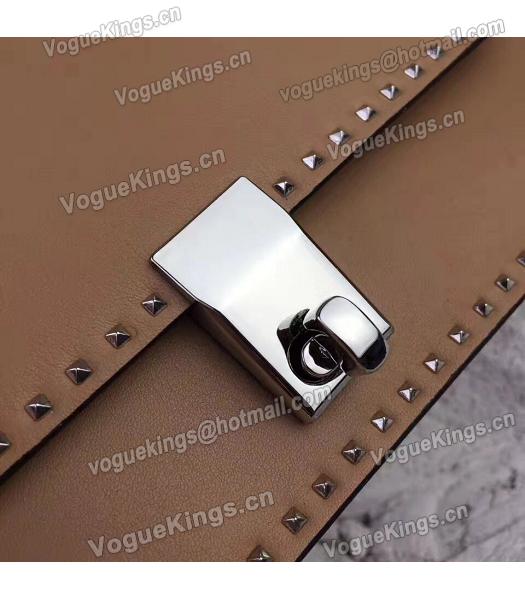Valentino Khaki Original Leather Rivets Small Bag-6