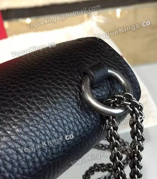 Valentino Noir Mini Turquoise Shoulder Bag Black Calfskin Leather Silver Chain-7