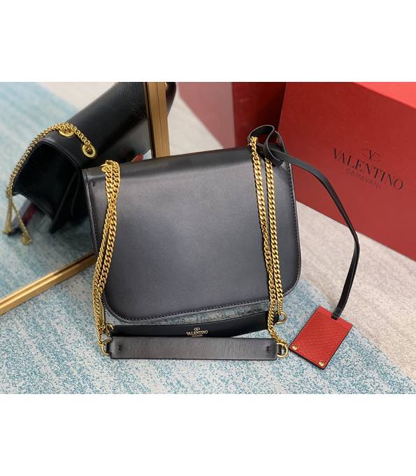 Valentino Original Leather Garavani CLOCK Shoulder Bag Black-1