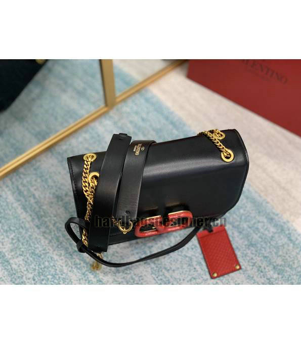 Valentino Original Leather Garavani CLOCK Shoulder Bag Black-3
