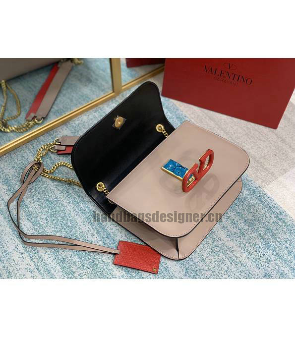 Valentino Original Leather Garavani CLOCK Shoulder Bag Nude Pink-4
