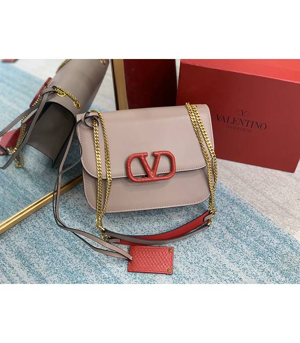 Valentino Original Leather Garavani CLOCK Shoulder Bag Nude Pink
