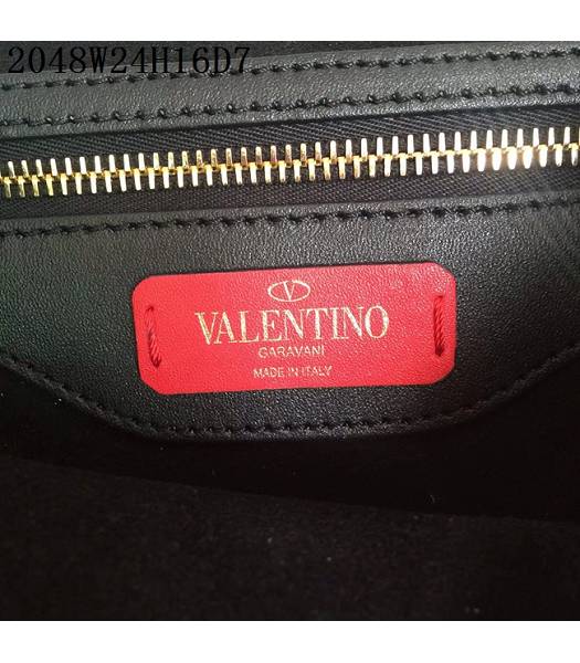 Valentino Original Leather Rivets Golden Chains Bag Black-6