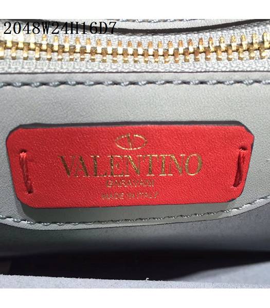 Valentino Original Leather Rivets Golden Chains Bag Blue-6