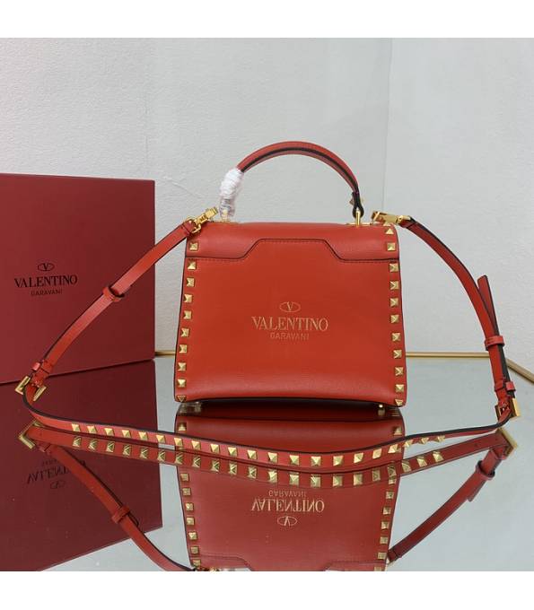 Valentino Red Original Grainy Calfskin Garavani Rockstud Small Alcove Handbag-1