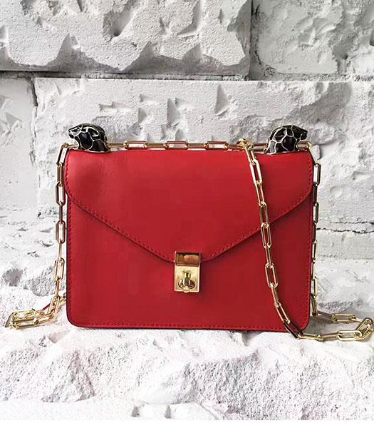Valentino Red Original Leather Chains Messenger Bag
