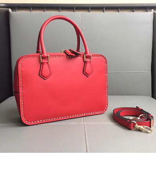 Valentino Red Original Leather Rivets Tote Bag