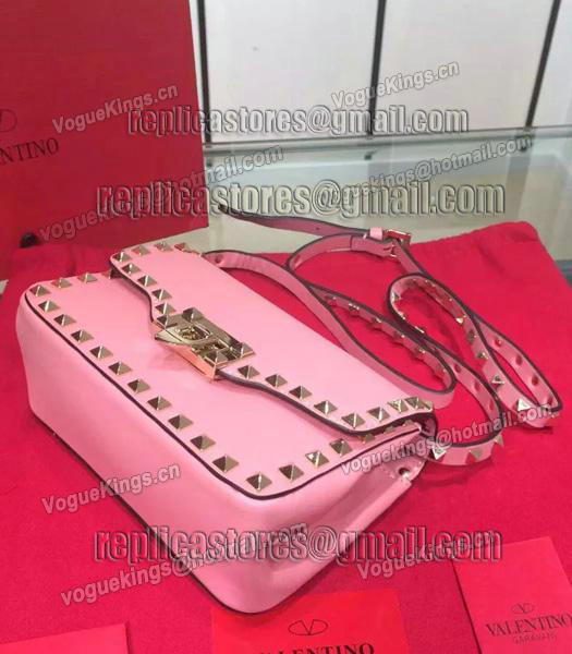 Valentino Rockstud Cross Body Bag Peony Pink Original Leather Golden Nail-4