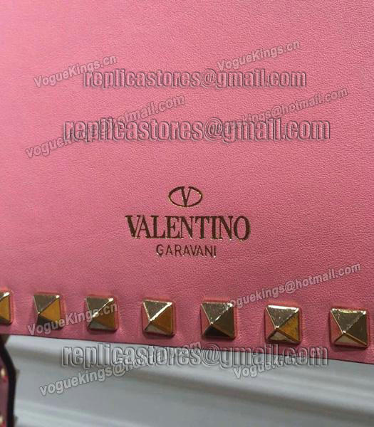 Valentino Rockstud Cross Body Bag Peony Pink Original Leather Golden Nail-5