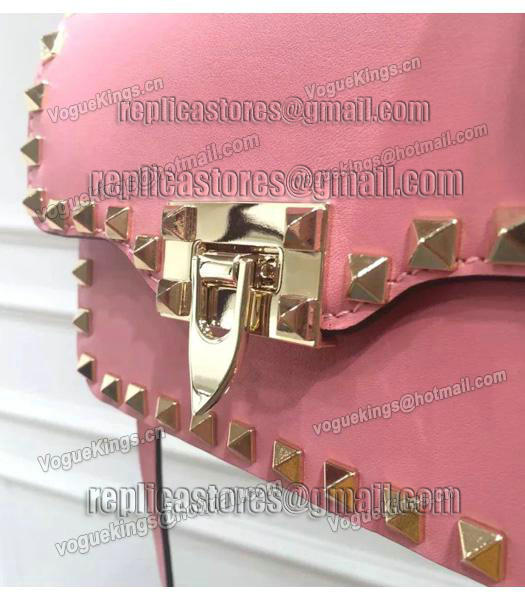 Valentino Rockstud Cross Body Bag Peony Pink Original Leather Golden Nail-6