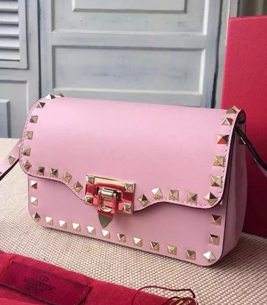 Valentino Rockstud Cross Body Bag Peony Pink Original Leather Golden Nail