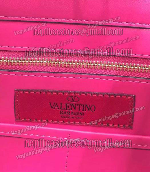 Valentino Rockstud Large Tote Fluorescent Rose Red Original Leather Golden Nail-8