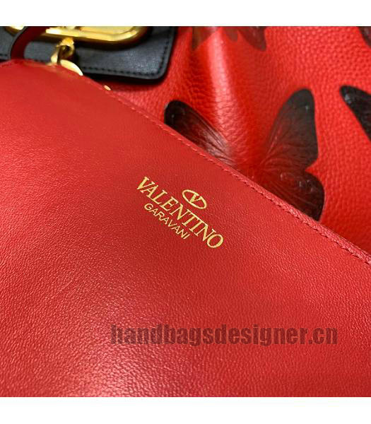 Valentino VLOGO Garavani Escape Red Original Calfskin Shopping Bag-4
