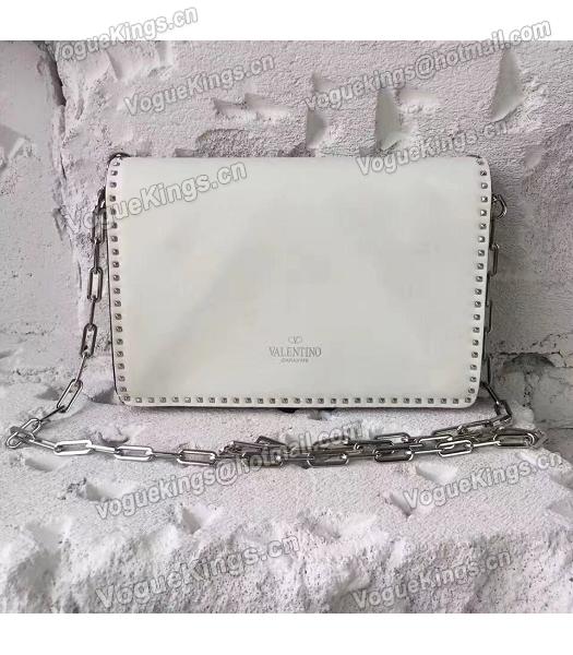 Valentino White Original Leather Rivets Small Bag-2