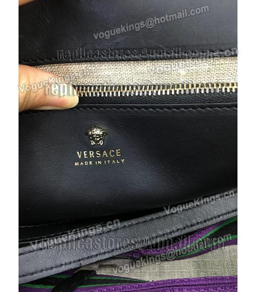 Versace 31cm Palazzo Empire Original Calfskin Leather Tote Bag Black-7