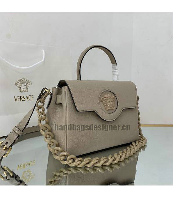 Versace Apricot Original Leather La Medusa Medium Handbag-3