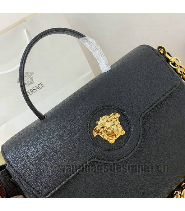 Versace Black Original Leather La Medusa Large Handbag-4