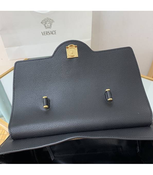 Versace Black Original Leather La Medusa Large Handbag-5