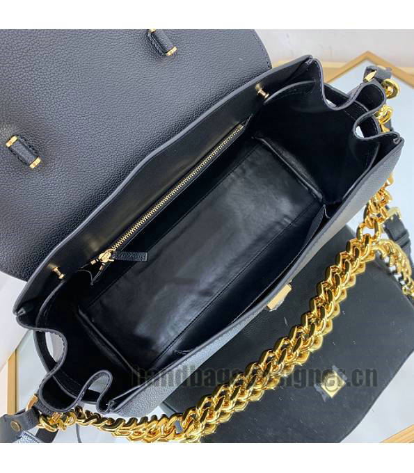 Versace Black Original Leather La Medusa Large Handbag-6