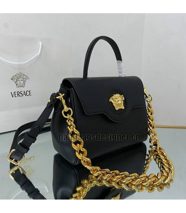 Versace Black Original Leather La Medusa Medium Handbag-3