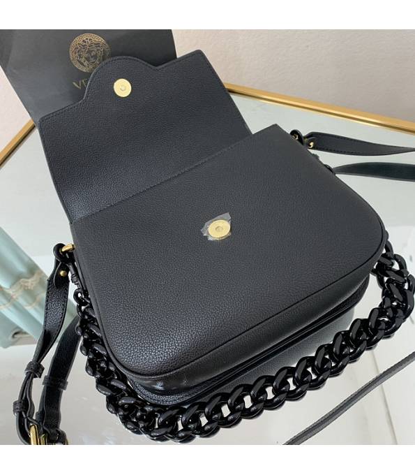 Versace Black Original Leather La Medusa Medium Shoulder Bag-5