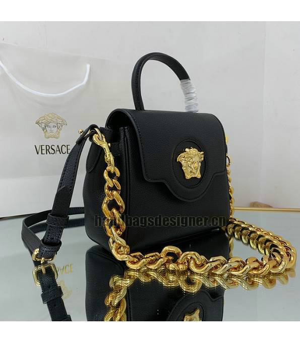 Versace Black Original Leather La Medusa Small Handbag-3