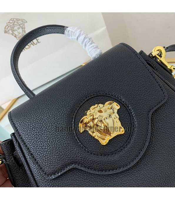 Versace Black Original Leather La Medusa Small Handbag-4