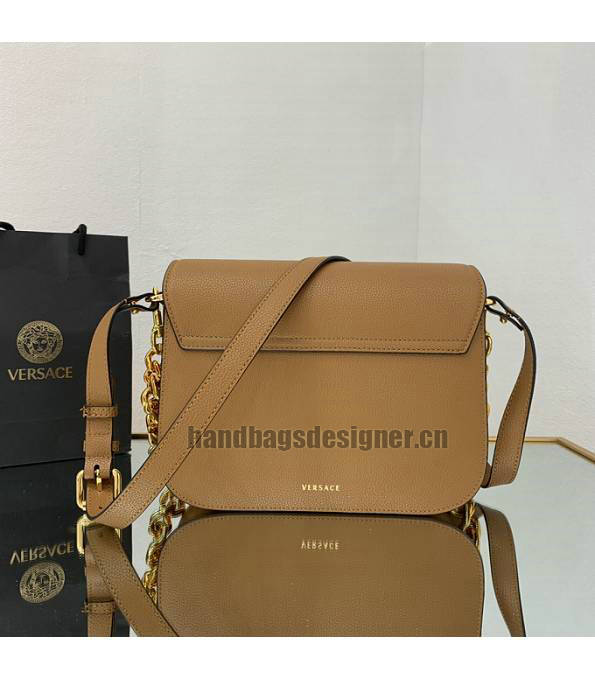 Versace Brown Original Leather La Medusa Medium Shoulder Bag-2