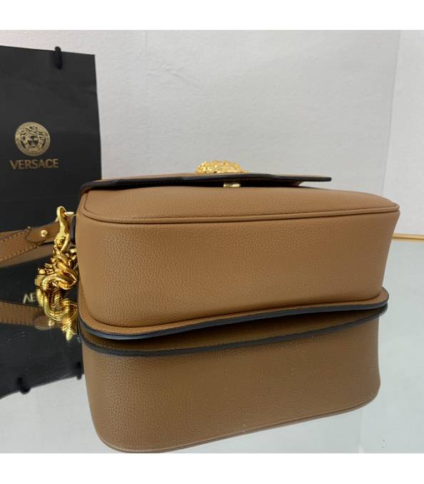 Versace Brown Original Leather La Medusa Medium Shoulder Bag-8