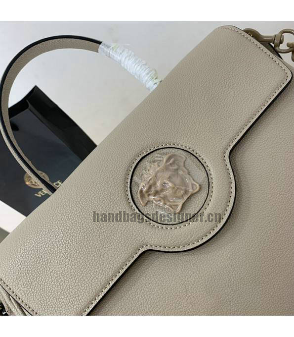 Versace Grey Original Leather La Medusa Large Handbag-4