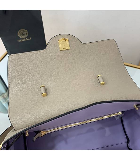 Versace Grey Original Leather La Medusa Large Handbag-5