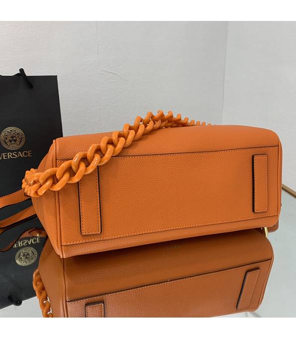 Versace Orange Original Leather La Medusa Large Handbag-8