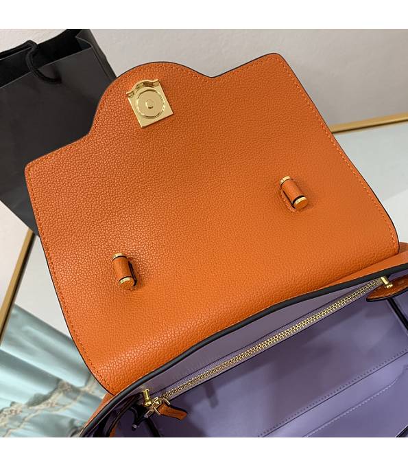 Versace Orange Original Leather La Medusa Medium Handbag-5