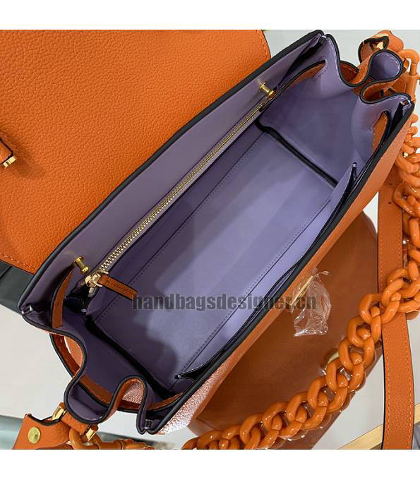 Versace Orange Original Leather La Medusa Medium Handbag-6