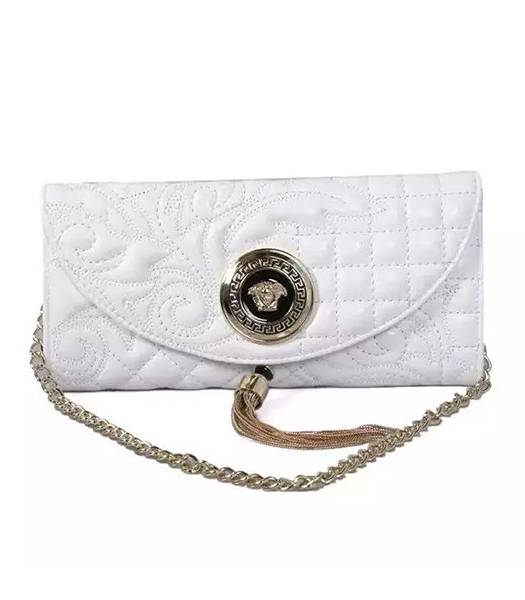 Versace Original Sheepskin Leather Shoulder Bag White
