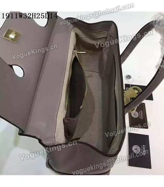 Versace Palazzo Empire Grey Leather Top Handle Bag-3
