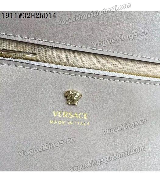 Versace Palazzo Empire Grey Leather Top Handle Bag-4