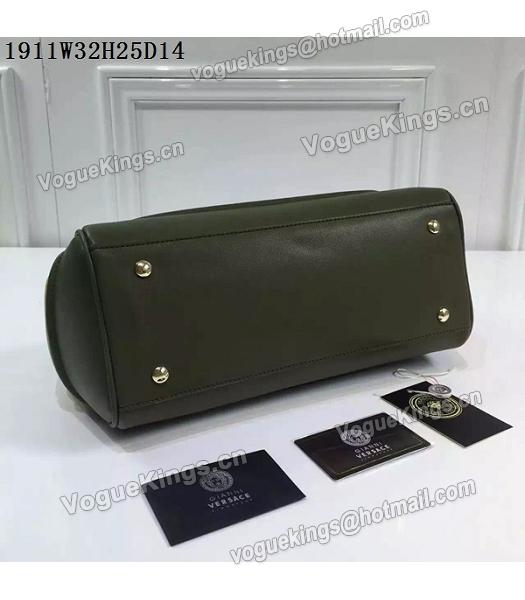 Versace Palazzo Empire Leather Top Handle Bag Dark Green-4