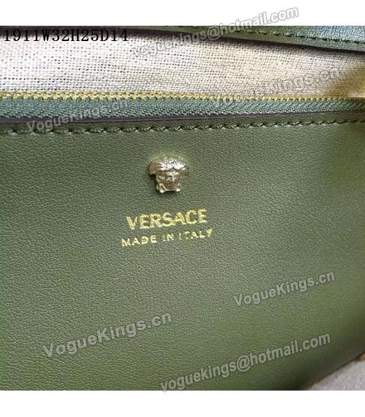 Versace Palazzo Empire Leather Top Handle Bag Dark Green-5